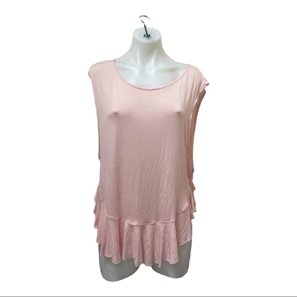 We The Free Uptown Basic T-Shirt Light Pink Ruffle Soft  [033] - Picture 2 of 6